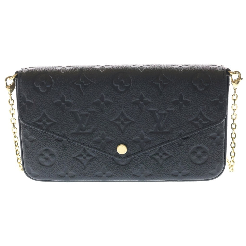 LOUIS VUITTON(ルイヴィトン) アンプラント ポシェット フェリシー チェーンウォレット ショルダーバッグ ミニバッグ ブラック ノワール レザー M64064 ゴールド金具 レディース
