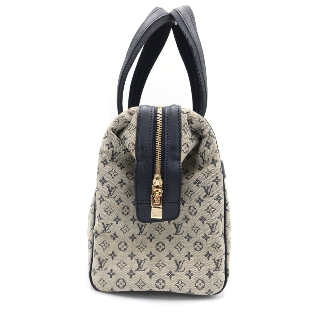 LOUIS VUITTON(ルイヴィトン) モノグラムミニ ジョセフィーヌGM ボストンバッグ ハンドバッグ ネイビー×ベージュ レザー×キャンバス M92214 ゴールド金具 レディース