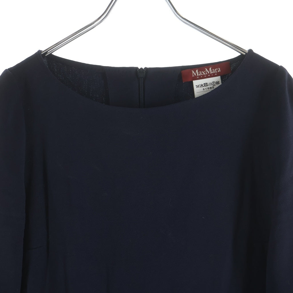 Max Mara(マックスマーラ) バックジップロングワンピース ネイビー #M レディース