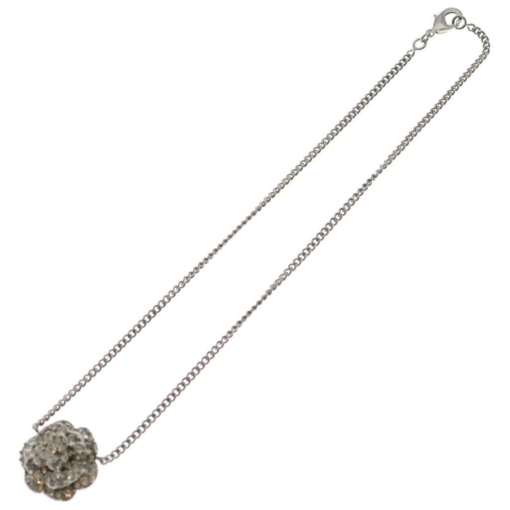 CHANEL(シャネル) カメリア ラインストーン ココマーク ネックレス ペンダント チェーン シルバー A60215 レディース