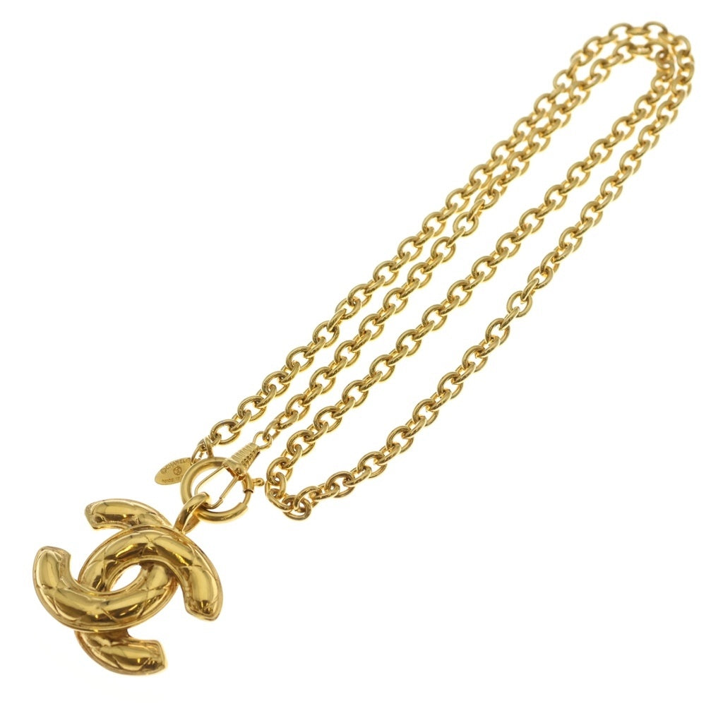 CHANEL(シャネル) ココマーク マトラッセ ネックレス ペンダント チェーン ゴールド GP レディース