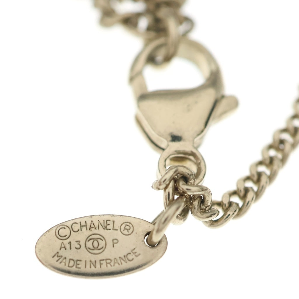 CHANEL(シャネル) カメリア ラインストーン フェイクパール ネックレス ペンダント チェーン ゴールド GP レディース