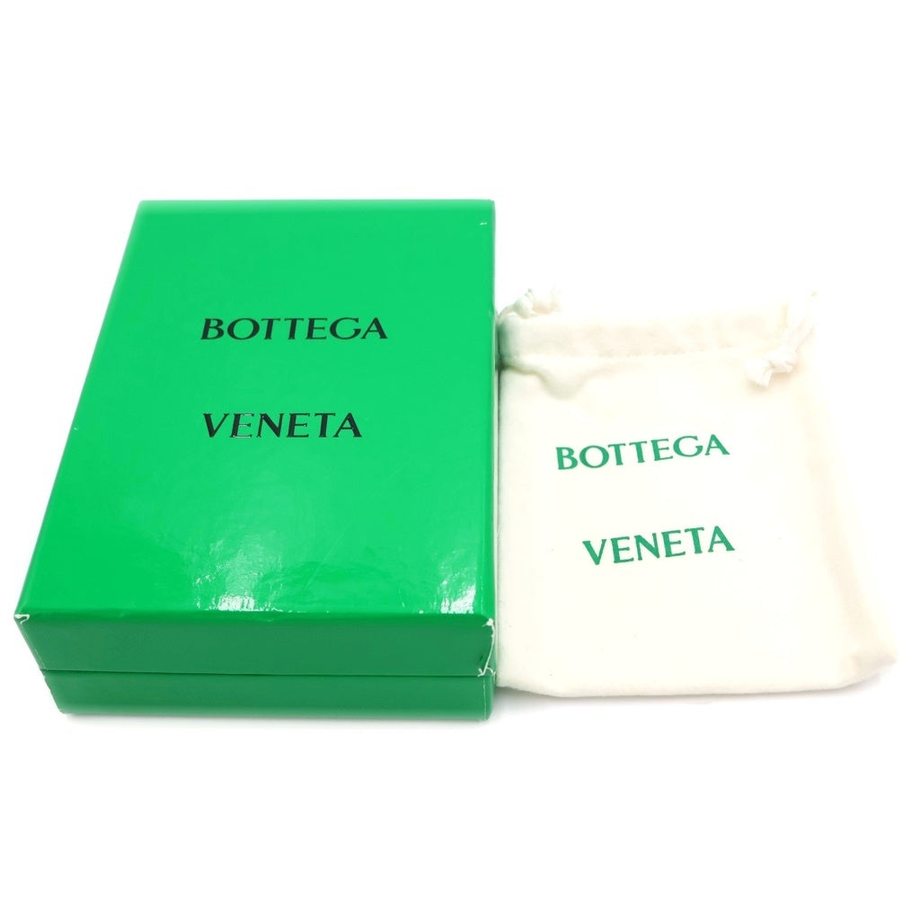 BOTTEGA VENETA(ボッテガヴェネタ) マキシイントレチャート コンパクトウォレット 二つ折り財布 ブラック レザー ゴールド金具