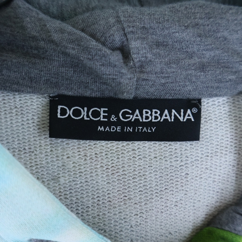 DOLCE & GABBANA(ドルチェアンドガッバーナ) フォトグラフィックプリント ジップアップ スウェットパーカー フーディー グレー G9EK8T/G7CVZ