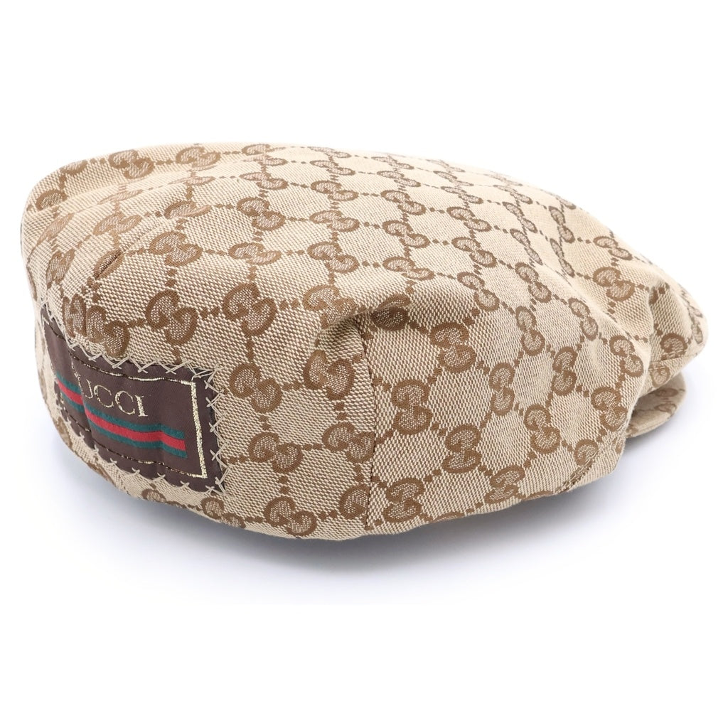 GUCCI(グッチ) GGキャンバス フラットキャップ ハンチング 帽子 ベージュ 696856