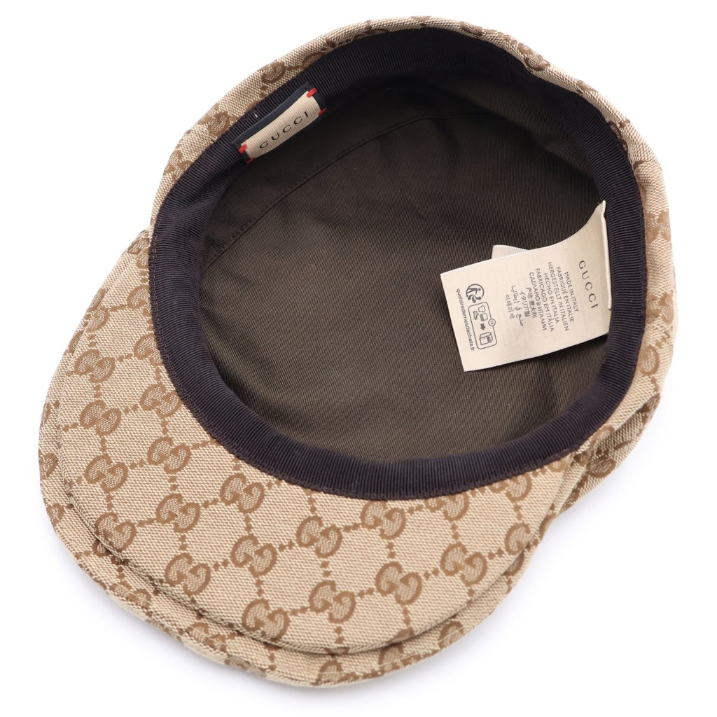 GUCCI(グッチ) GGキャンバス フラットキャップ ハンチング 帽子 ベージュ 696856