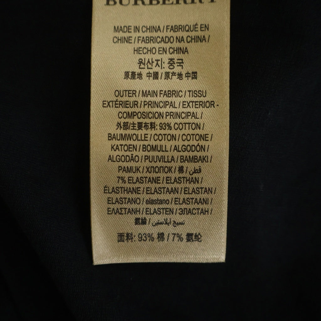 BURBERRY(バーバリー) スリーブチェッククルーネック半袖Tシャツ ブラック 8002947 レディース