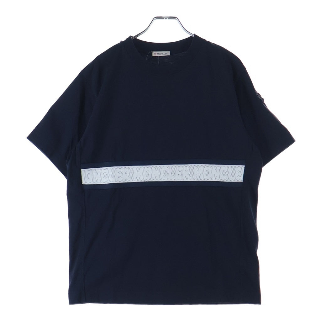 MONCLER(モンクレール) メッシュラインロゴ クルーネック半袖Tシャツ ネイビー I10938C00027