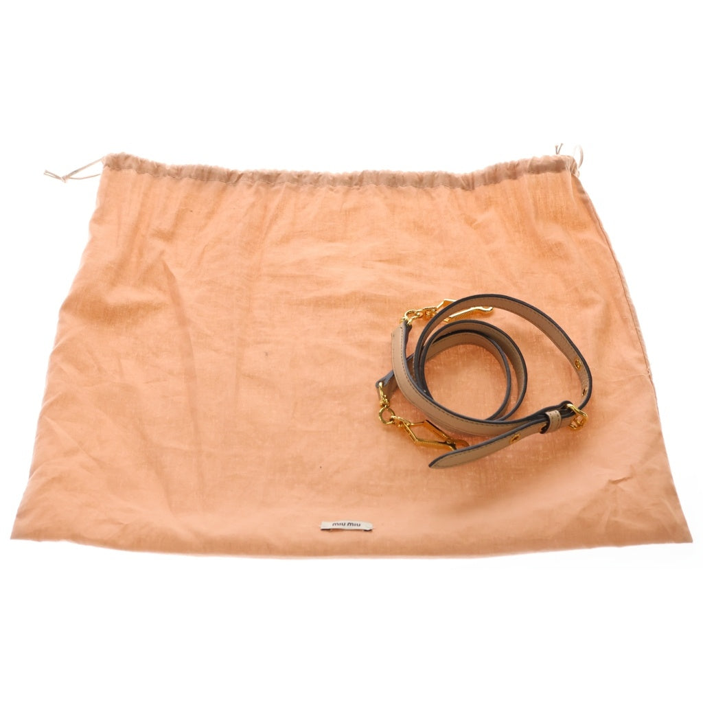 miumiu(ミュウミュウ) マドラス 2wayハンドバッグ ショルダーバッグ ピンクベージュ レザー RN0799 ゴールド金具 レディース