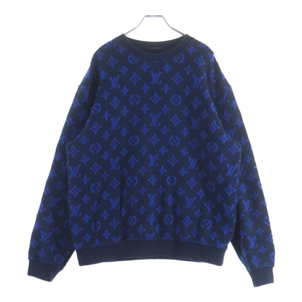 LOUIS VUITTON(ルイヴィトン) 19AW フルモノグラムジャガード ジャガード クルーネック プルオーバー スウェット トレーナー ブルー RM192M NPN HHY14W