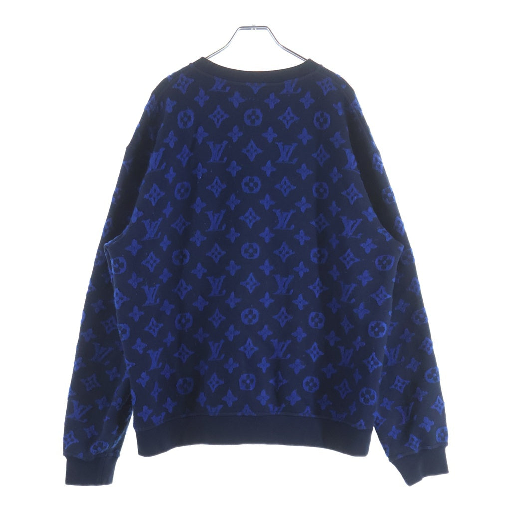 LOUIS VUITTON(ルイヴィトン) 19AW フルモノグラムジャガード ジャガード クルーネック プルオーバー スウェット トレーナー ブルー RM192M NPN HHY14W