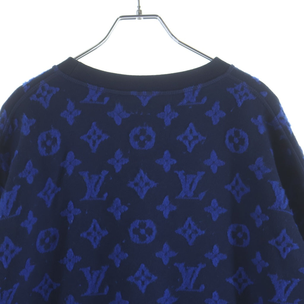 LOUIS VUITTON(ルイヴィトン) 19AW フルモノグラムジャガード ジャガード クルーネック プルオーバー スウェット トレーナー ブルー RM192M NPN HHY14W