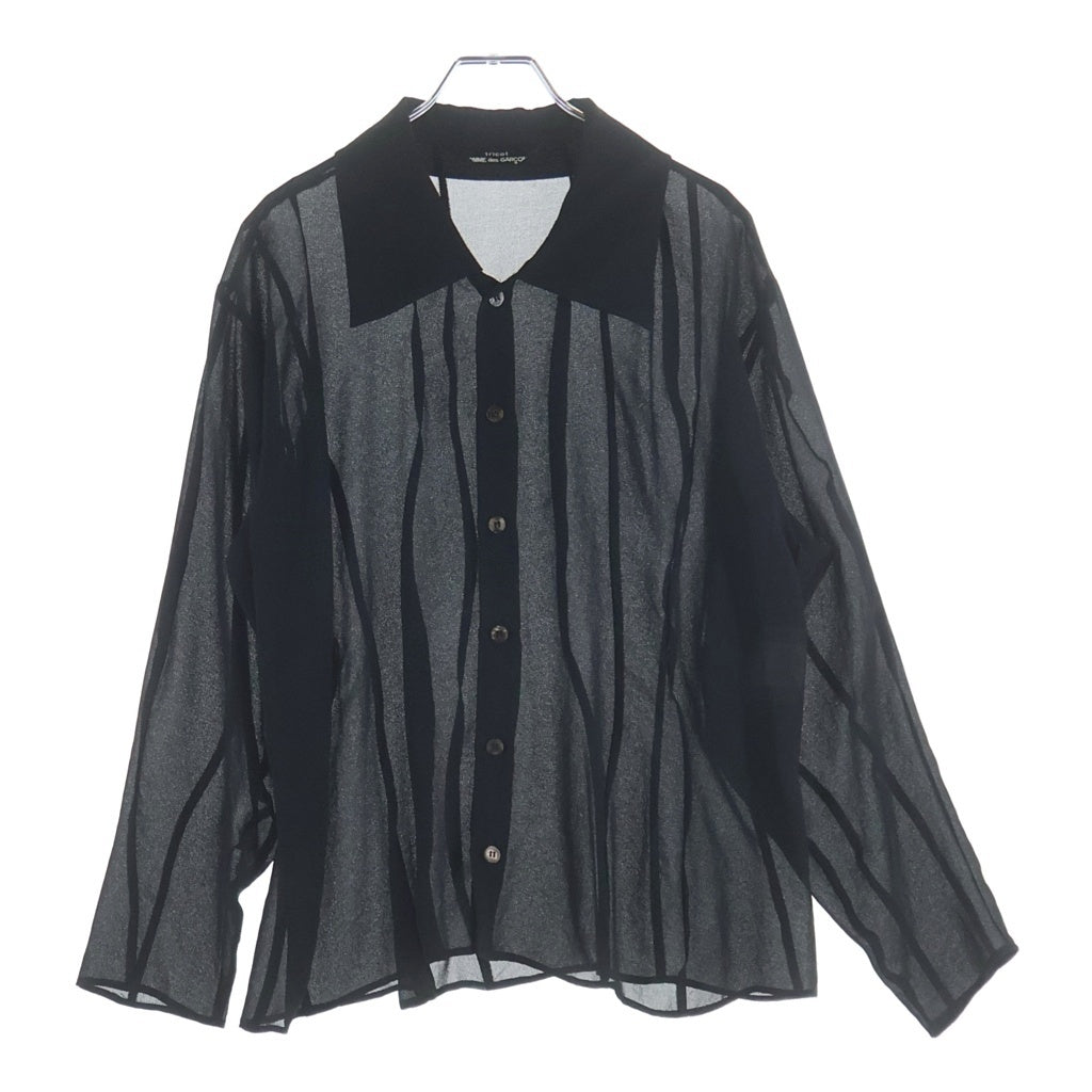 tricot COMME des GARCONS(トリコ コム デ ギャルソン) 93SS シアー シースルー 長袖 シャツ ブラウス ブラック レディース AD1992 TB-110050