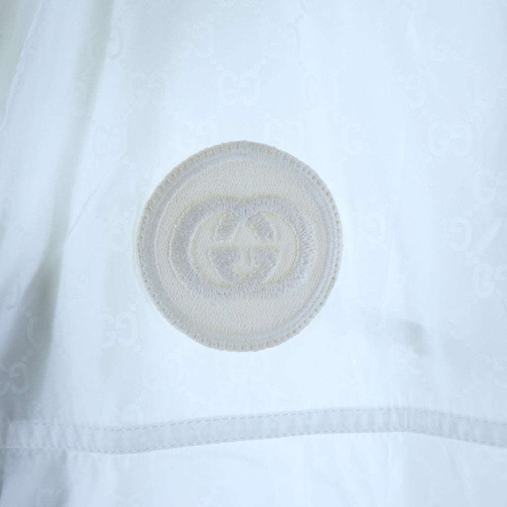 GUCCI(グッチ) GGジャカード フーデッド ジップアップ ナイロンジャケット ホワイト 691757 レディース