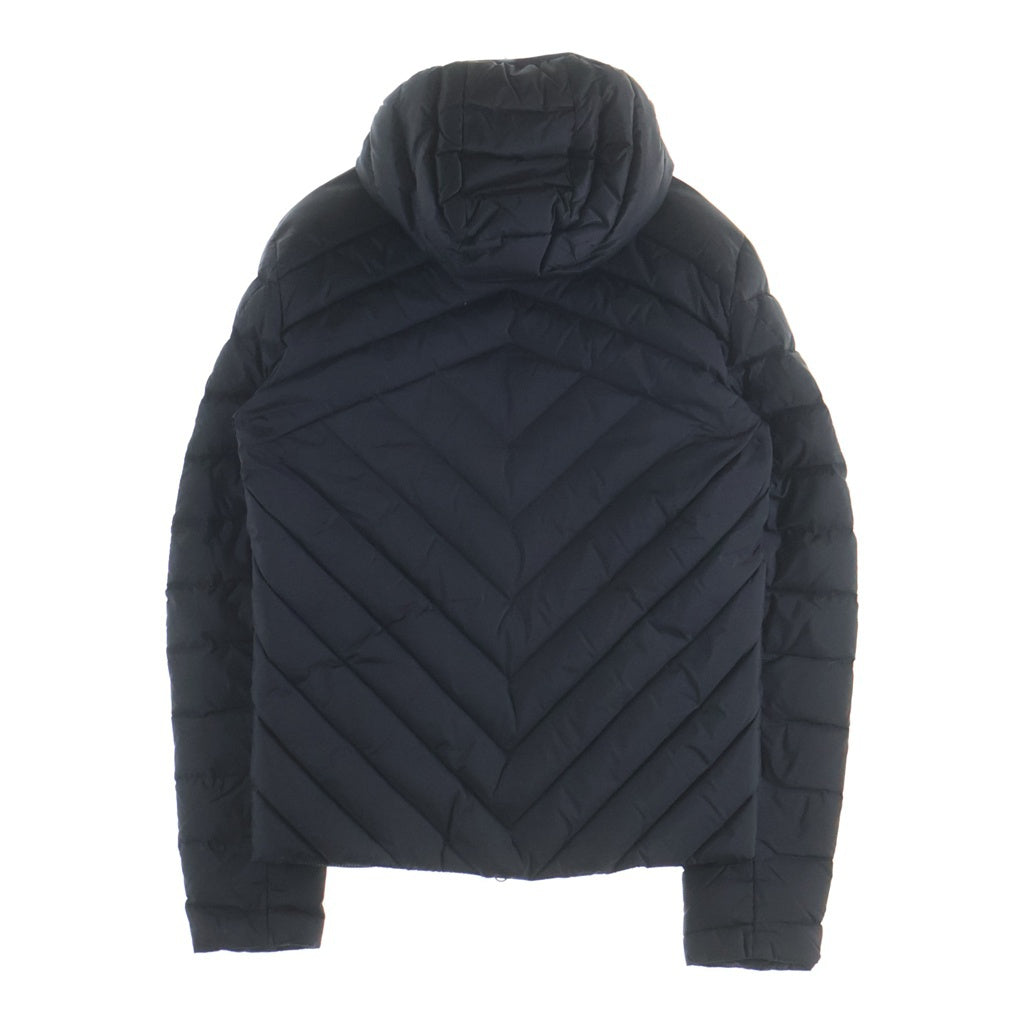 EMPORIO ARMANI(エンポリオアルマーニ) キルティング 中綿 フーデッド ジップアップ ロングジャケット コート ブラック
