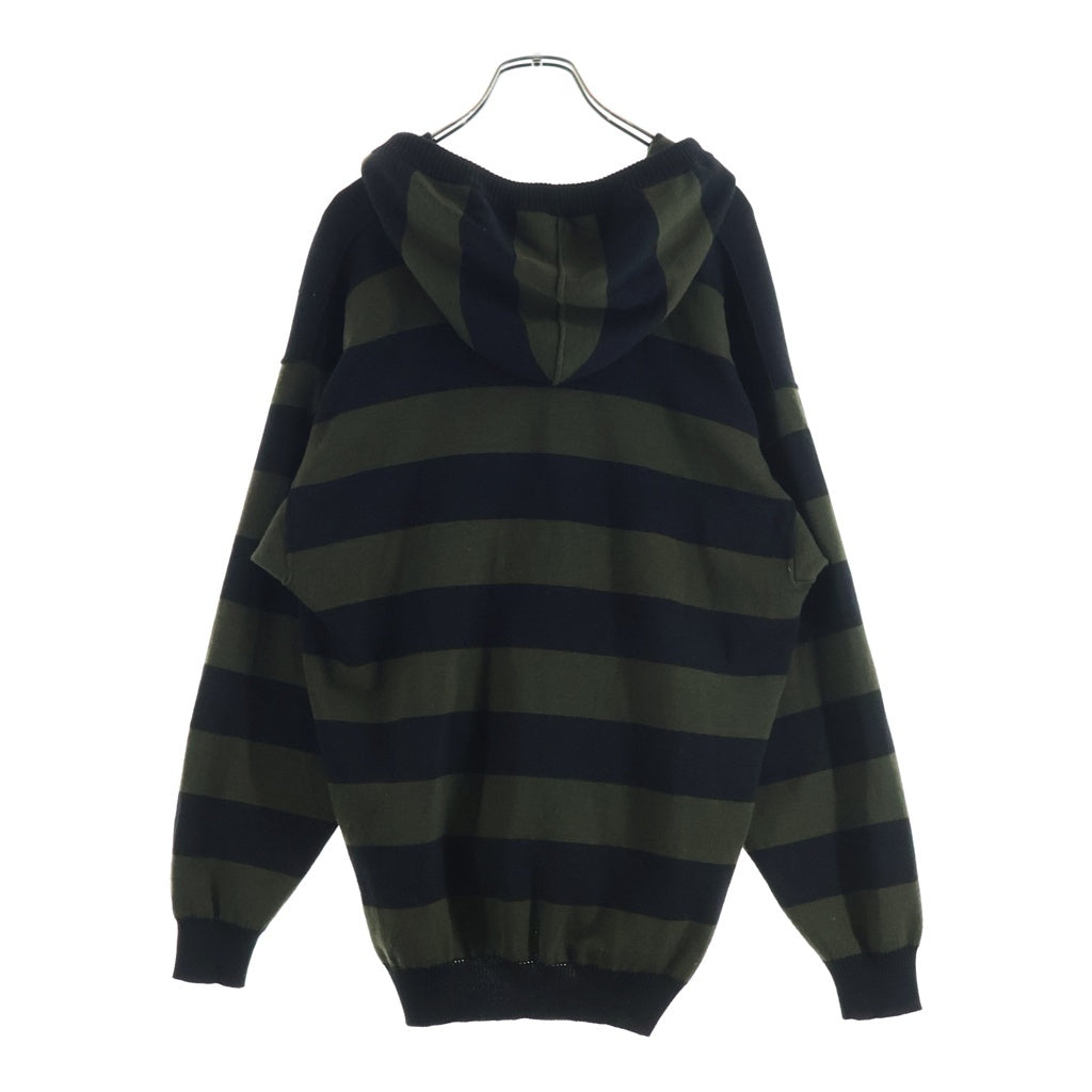 CELINE(セリーヌ) ボーダーニットカーディガン ブラック×カーキ #40 レディース