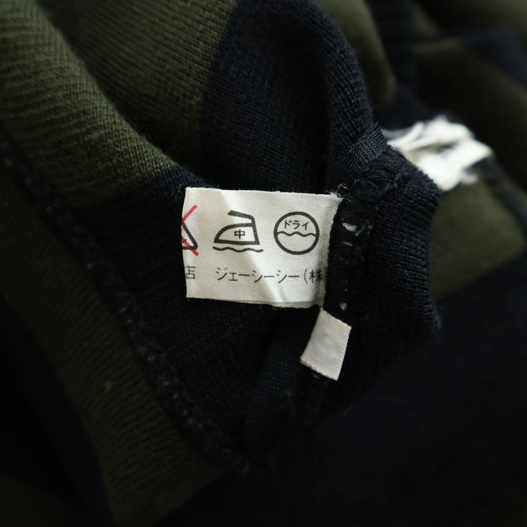 CELINE(セリーヌ) ボーダーニットカーディガン ブラック×カーキ #40 レディース