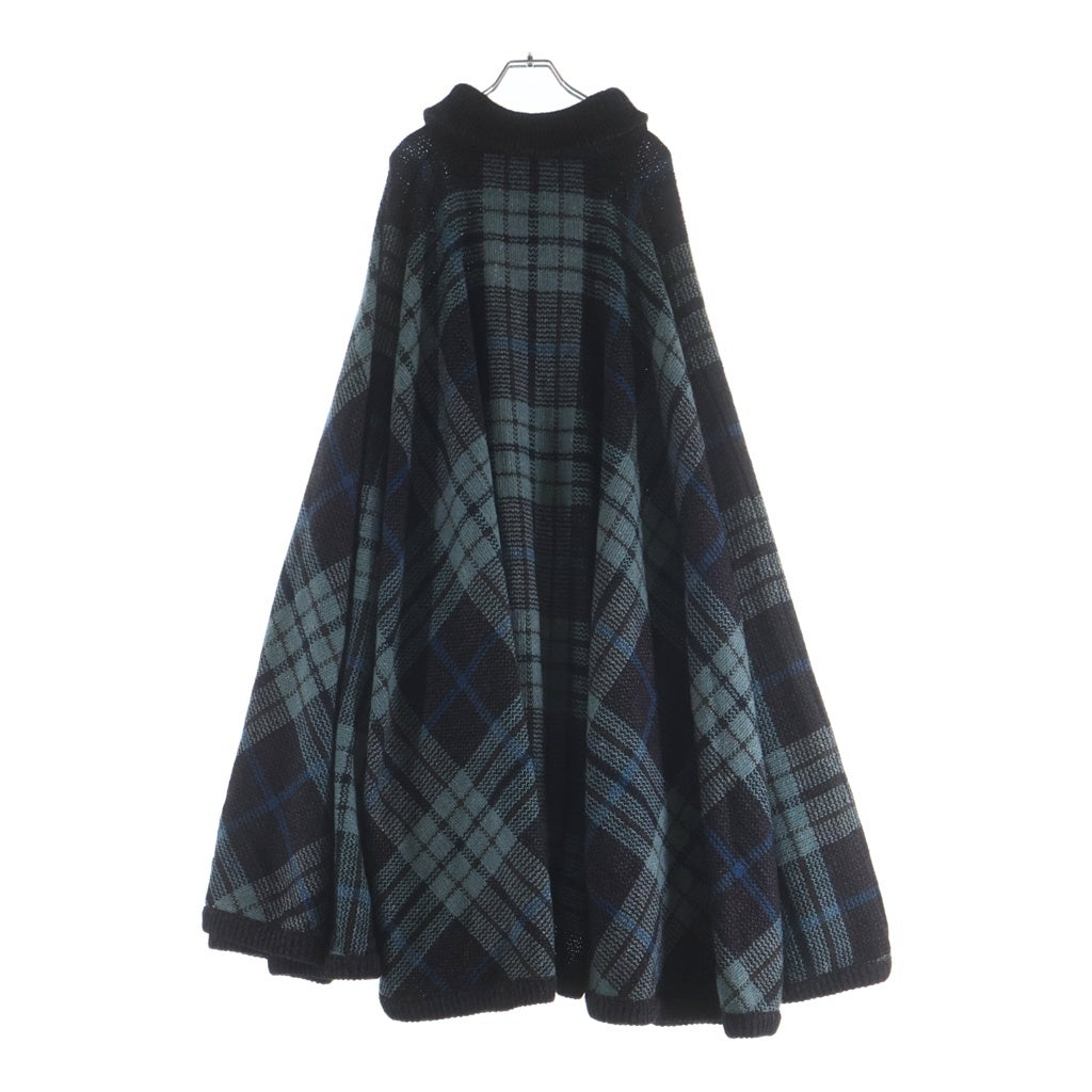 MISSONI(ミッソーニ) チェック柄 ポンチョニット ブルー レディース