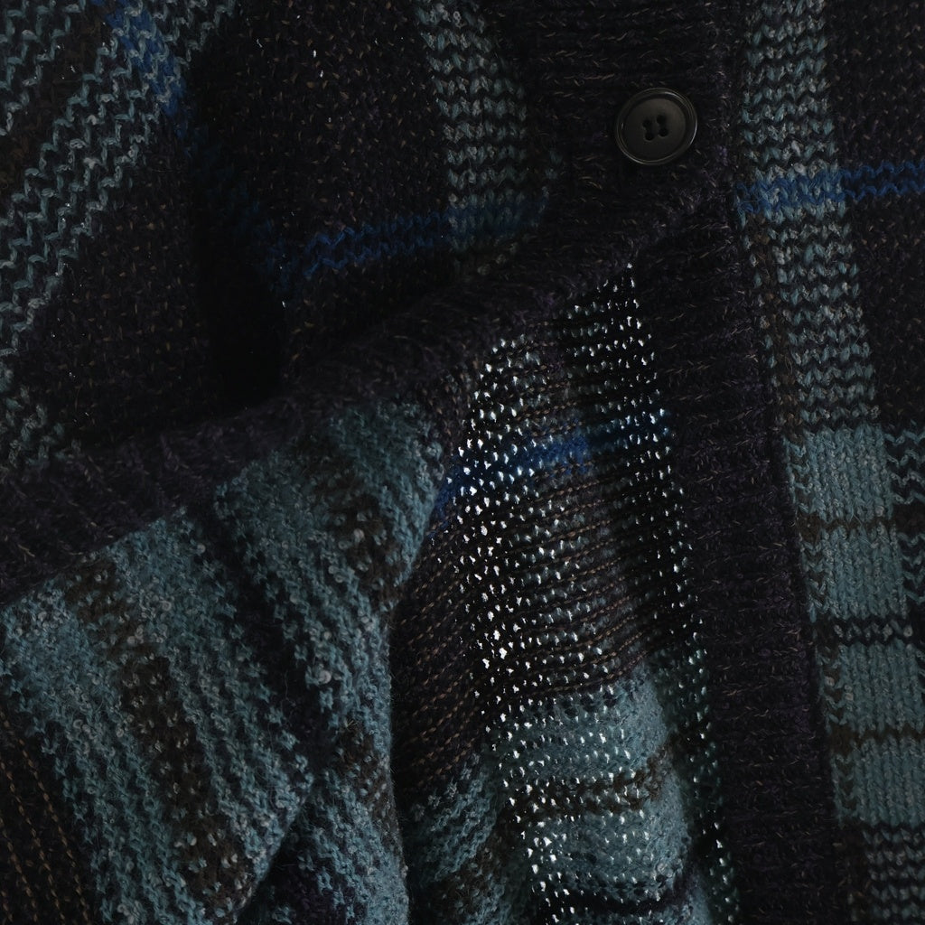 MISSONI(ミッソーニ) チェック柄 ポンチョニット ブルー レディース