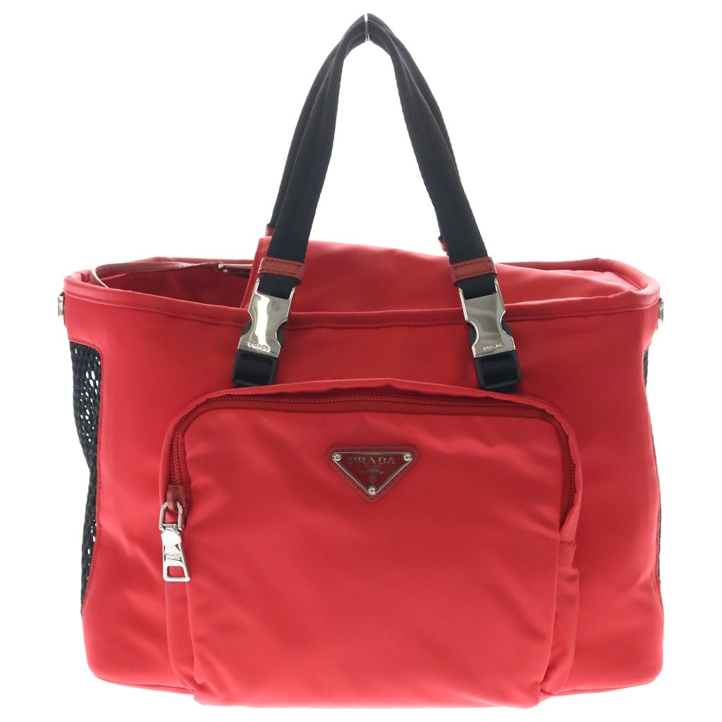 PRADA(プラダ) ペットバッグ ショルダーバッグ ハンドバッグ レッド ナイロン 2VC030 レディース