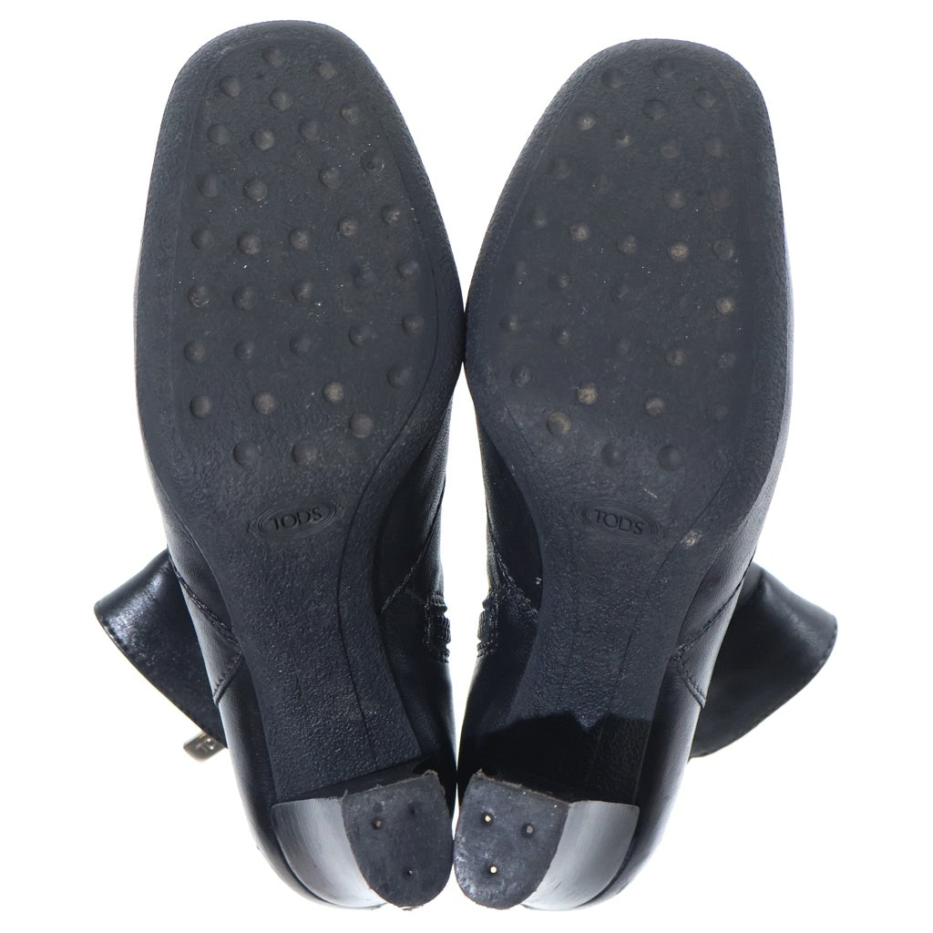 TOD'S(トッズ) レザーショートブーツ ブラック レザー 靴 レディース