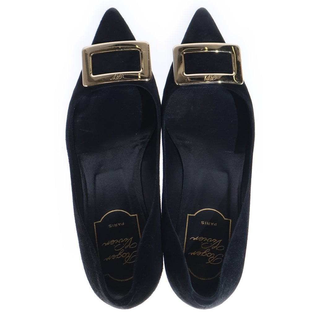 Roger Vivier(ロジェヴィヴィエ) スエードパンプス ブラック 34 1/2 レディース