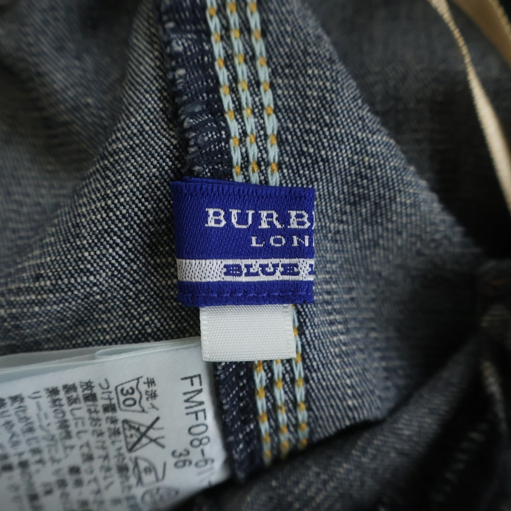 BURBERRY BLUE LABEL(バーバリーブルーレーベル) ホルターネックワンピース インディゴ デニム 36 レディース