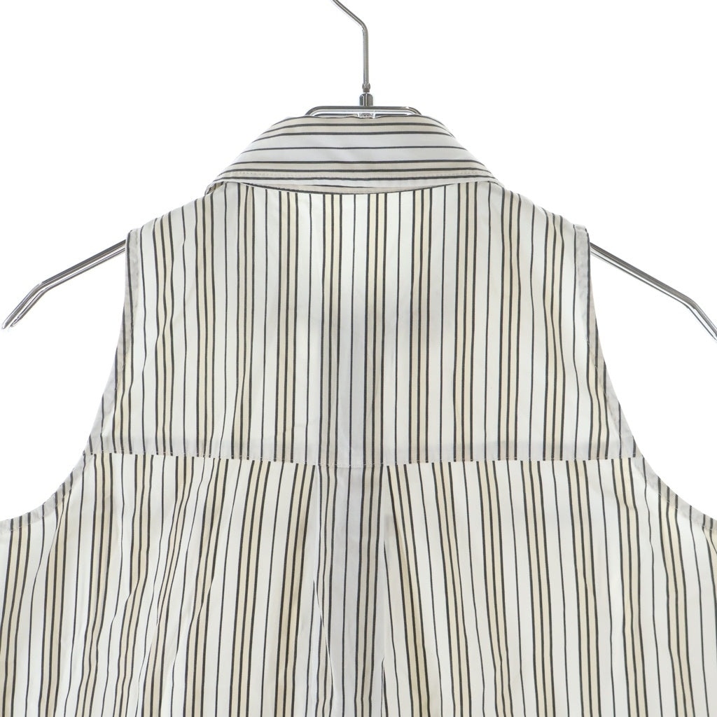 BURBERRY BLUE LABEL(バーバリーブルーレーベル) ノースリーブ ストライプシャツ ホワイト 36 レディース