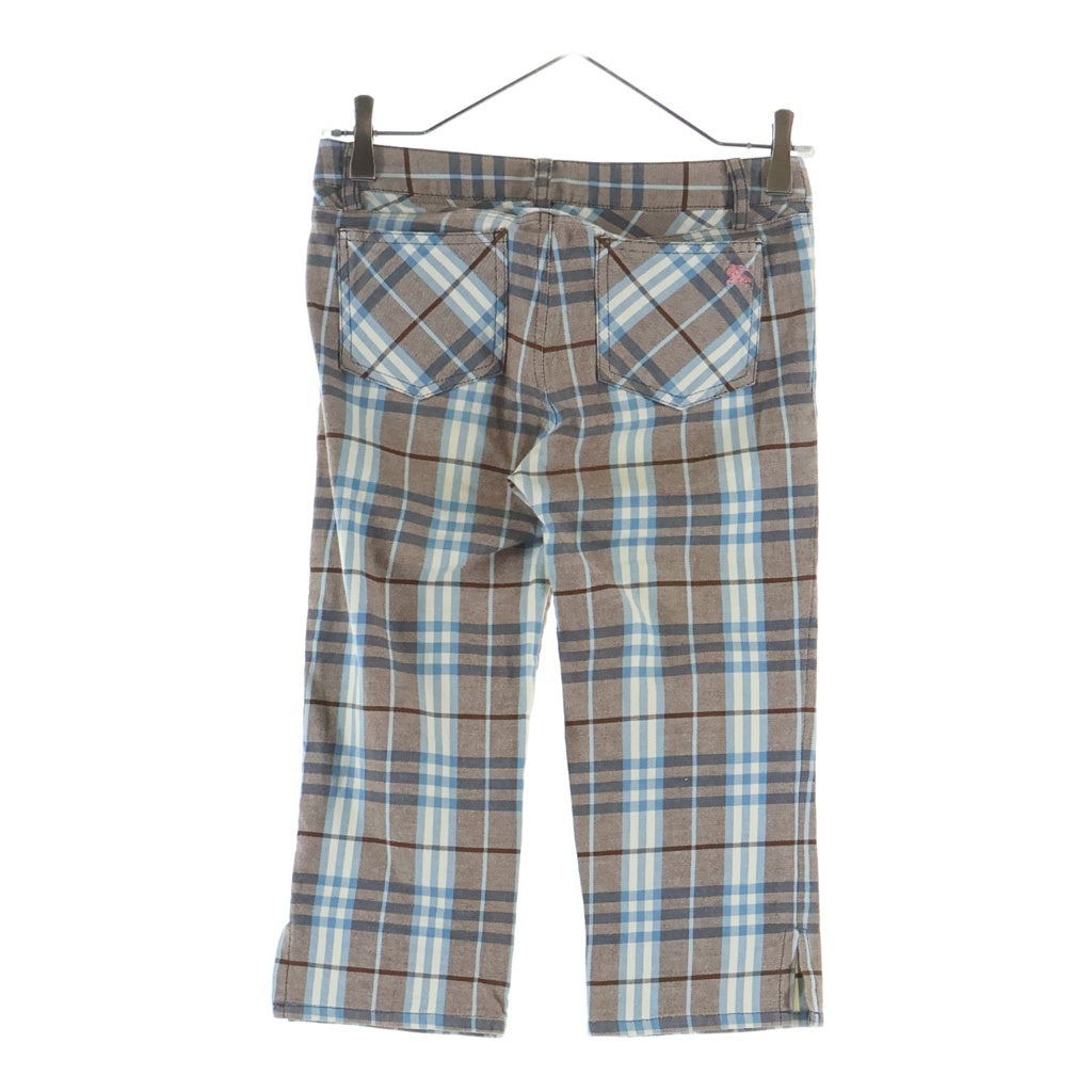 BURBERRY BLUE LABEL(バーバリーブルーレーベル) ノバチェックパンツ ブラウン×ブルー 36 レディース