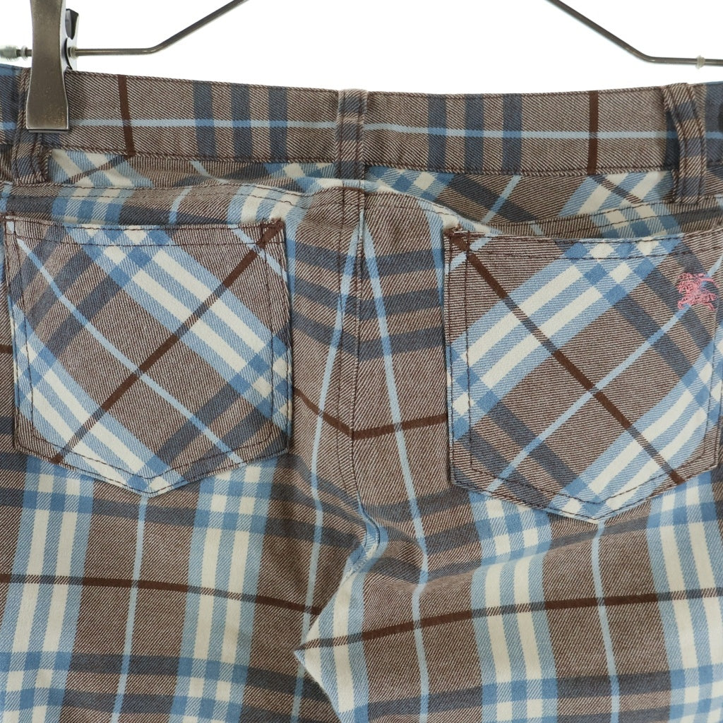 BURBERRY BLUE LABEL(バーバリーブルーレーベル) ノバチェックパンツ ブラウン×ブルー 36 レディース