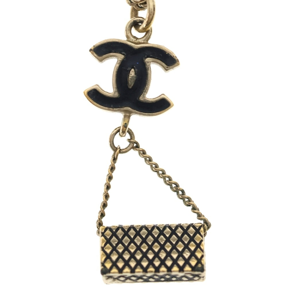 CHANEL(シャネル) ココマーク マトラッセモチーフ ネックレス ブラック×ゴールド GP 07P レディース