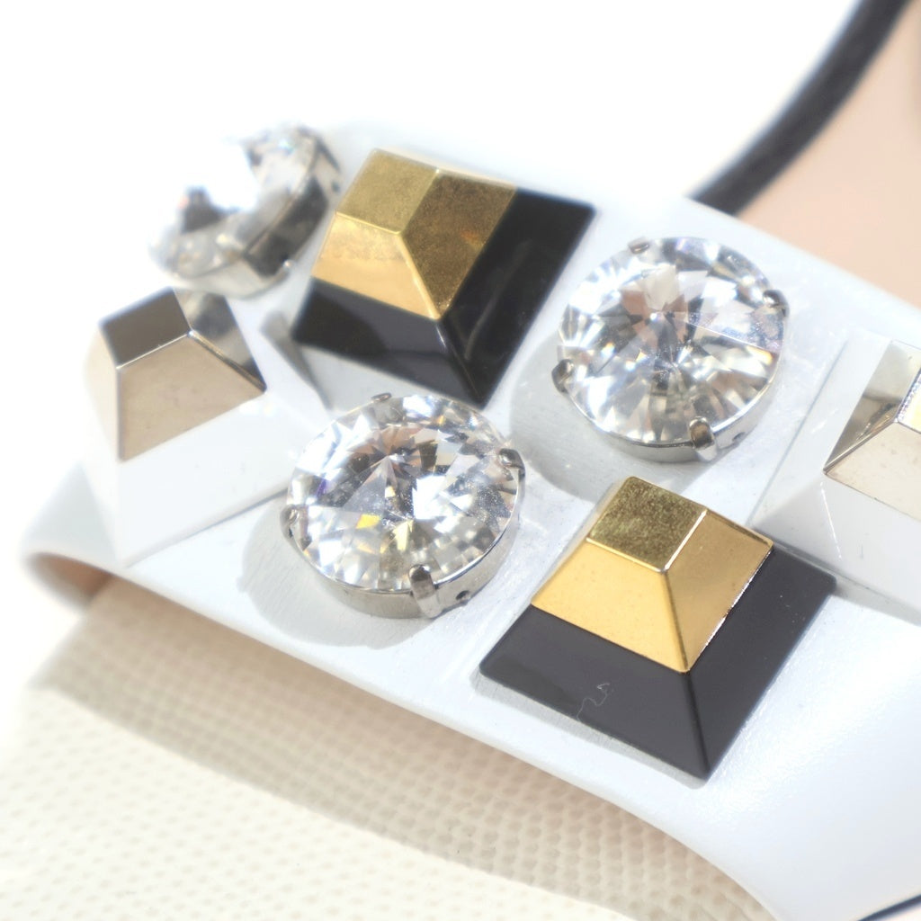 FENDI(フェンディ) ビジューヒールサンダル ホワイト #40 レディース