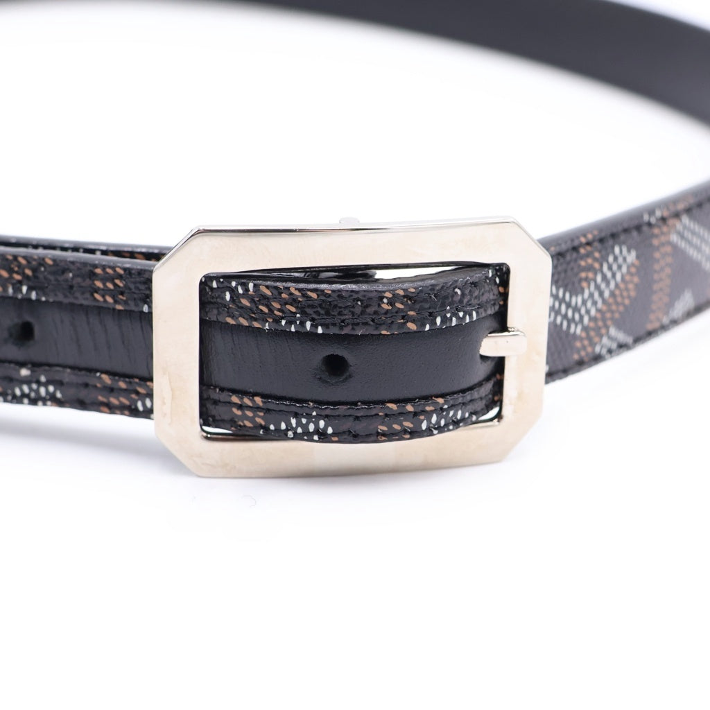 GOYARD(ゴヤール) ヘリンボーン レザーベルト ブラック レディース