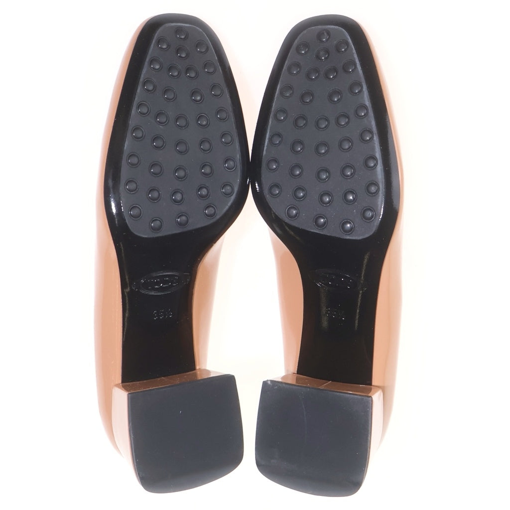 TOD'S(トッズ) パテントレザー ヒール パンプス シューズ ピンクベージュ レディース