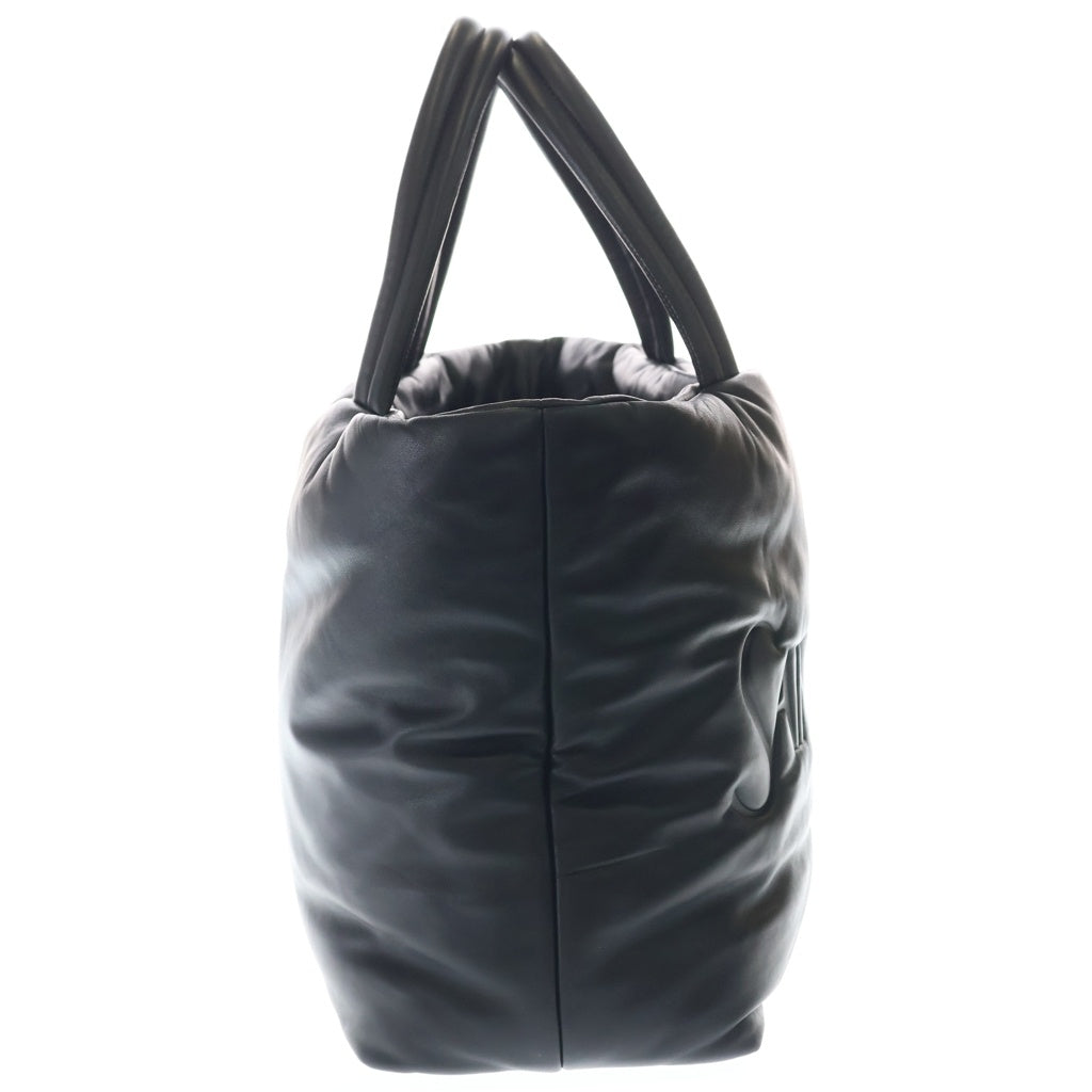 SAINT LAURENT PARIS(サンローランパリ) ワイドロゴ パファートートバッグ ハンドバッグ ブラック レザー 756269 レディース
