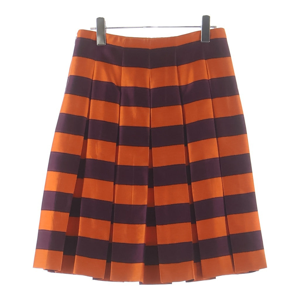 PRADA(プラダ) プリーツスカート オレンジ×パープル #38 レディース