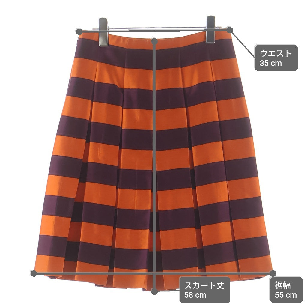 PRADA(プラダ) プリーツスカート オレンジ×パープル #38 レディース