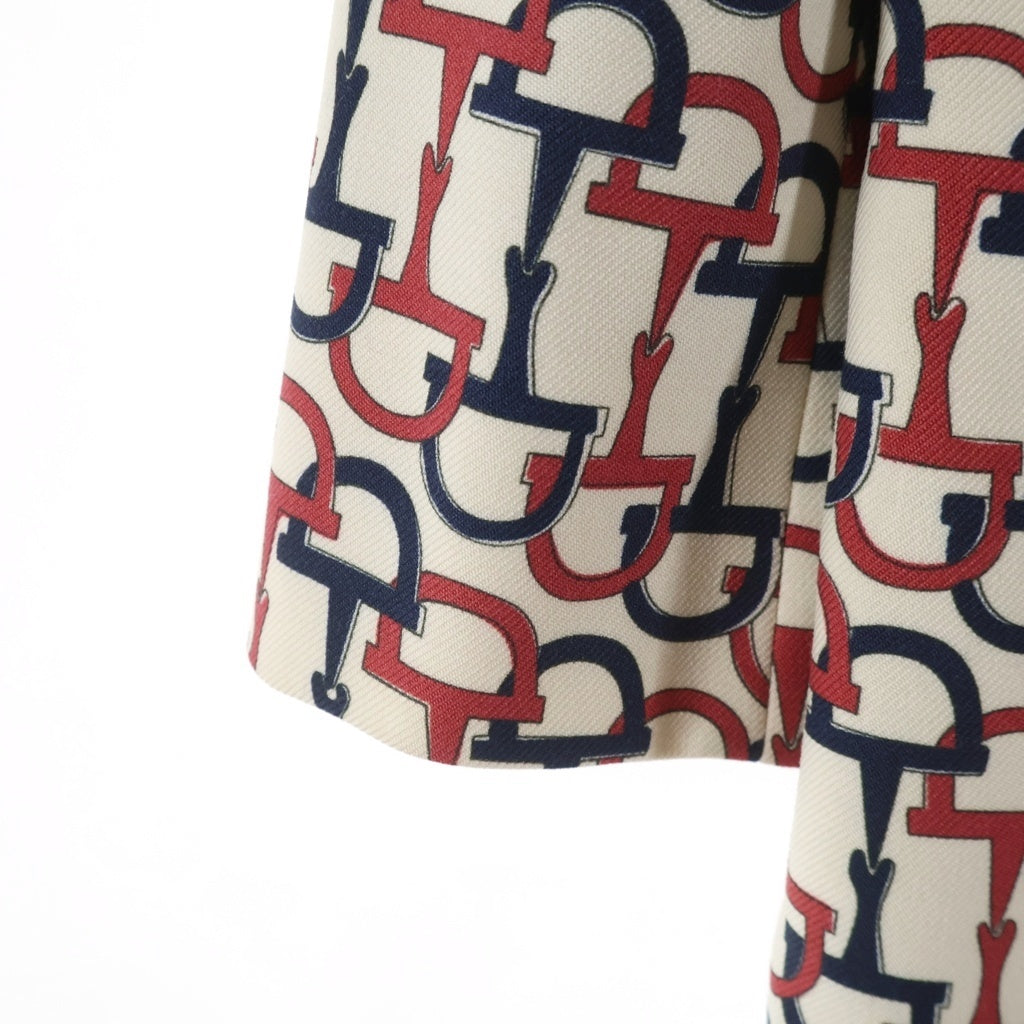 GUCCI(グッチ) ホースビット トレンチコート ライトジャケットアイボリー×ネイビー×ピンク #38 3448279 ZHX81 レディース