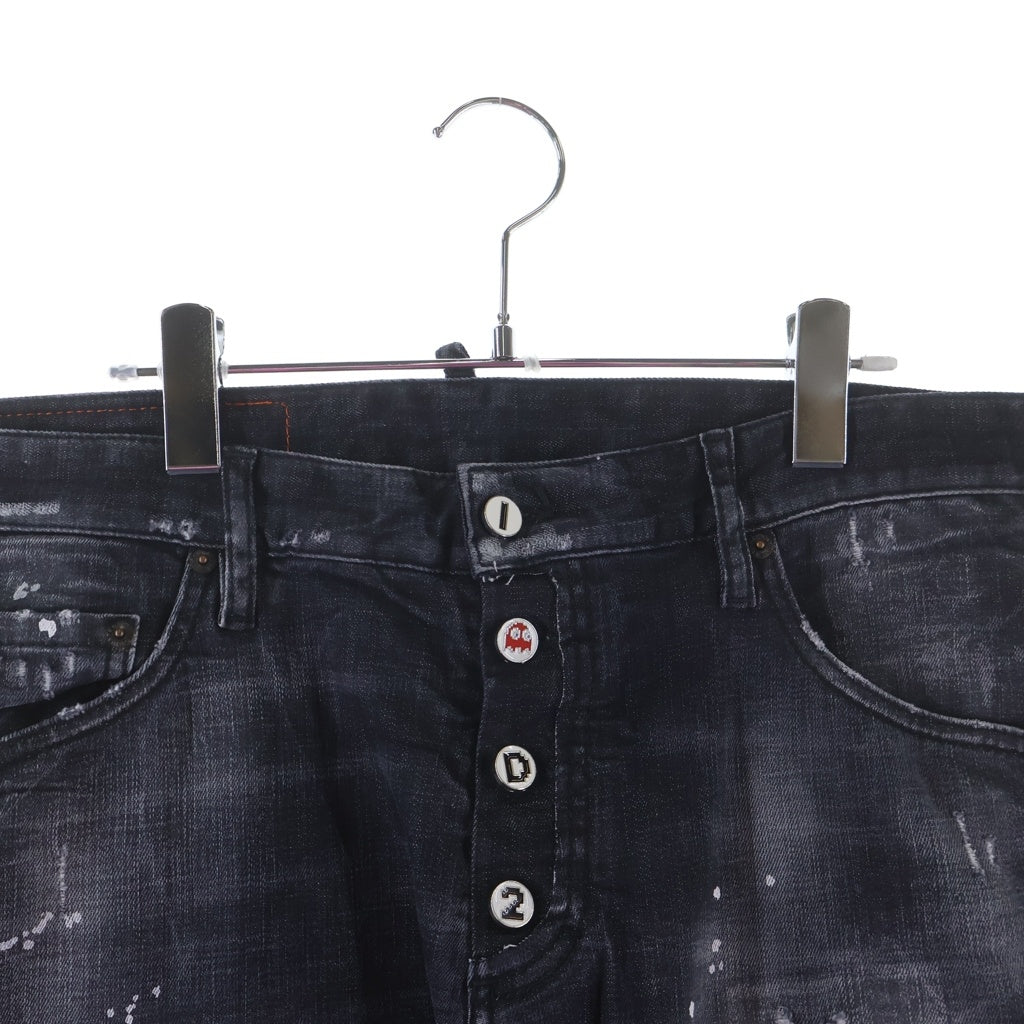 DSQUARED2(ディースクエアード) ×パックマンコラボ ダメージデニム ブラック #50 S71LB1333