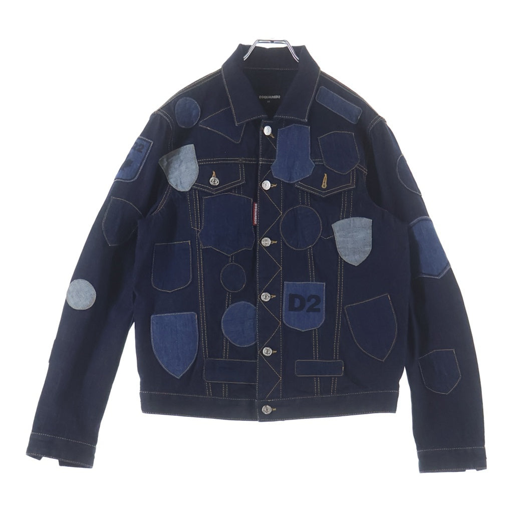 DSQUARED2(ディースクエアード) パッチワークデニムジャケット インディゴブルー #48