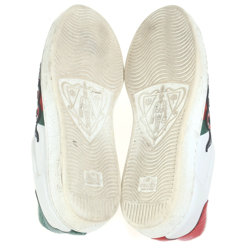 GUCCI(グッチ) エース シェリーライン スネーク ローカットスニーカー ホワイト