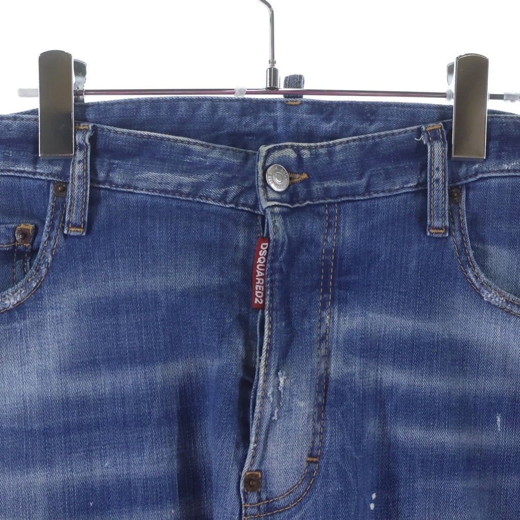 DSQUARED2(ディースクエアード) ダメージデニムパンツ インディゴブルー #50 S74LB0430