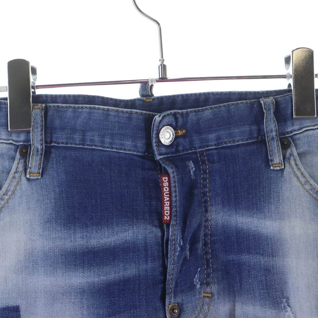 DSQUARED2(ディースクエアード) ダメージデニムパンツ インディゴブルー #52 S74LB0248