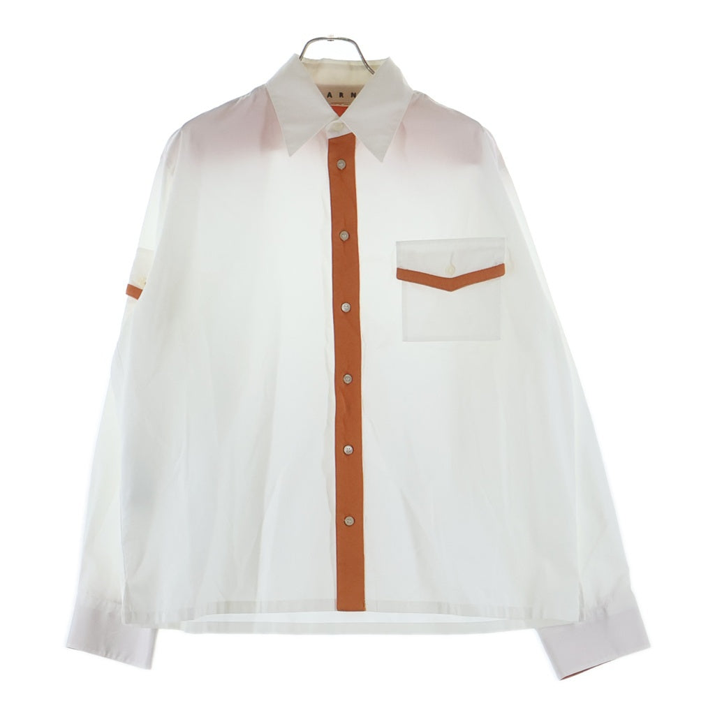 MARNI(マルニ) バイカラーシャツ ホワイト×オレンジ #48 レディース