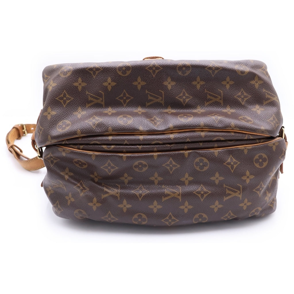 LOUIS VUITTON(ルイヴィトン) ソミュール35 モノグラム PVC レザー ショルダーバッグ ゴールド金具 ブラウン M42254 レディース