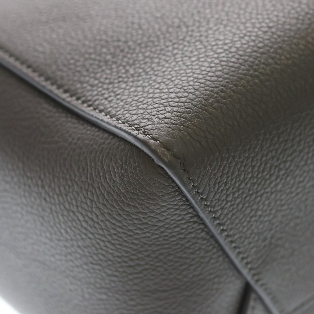 CELINE(セリーヌ) サングル バケット ショルダーバッグ スモール グレー レザー レディース