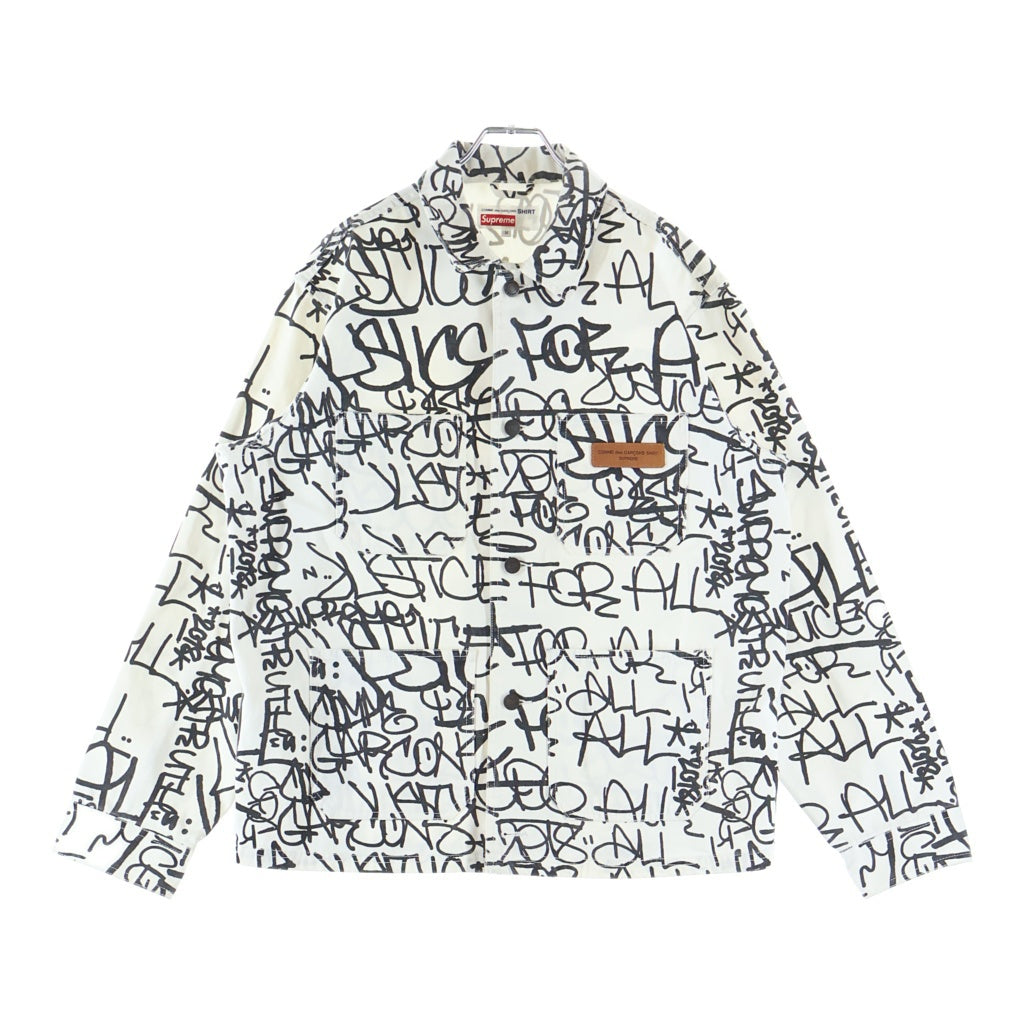 SUPREME(シュプリーム) 18AW ペイント加工 デニムジャケット ホワイト #M