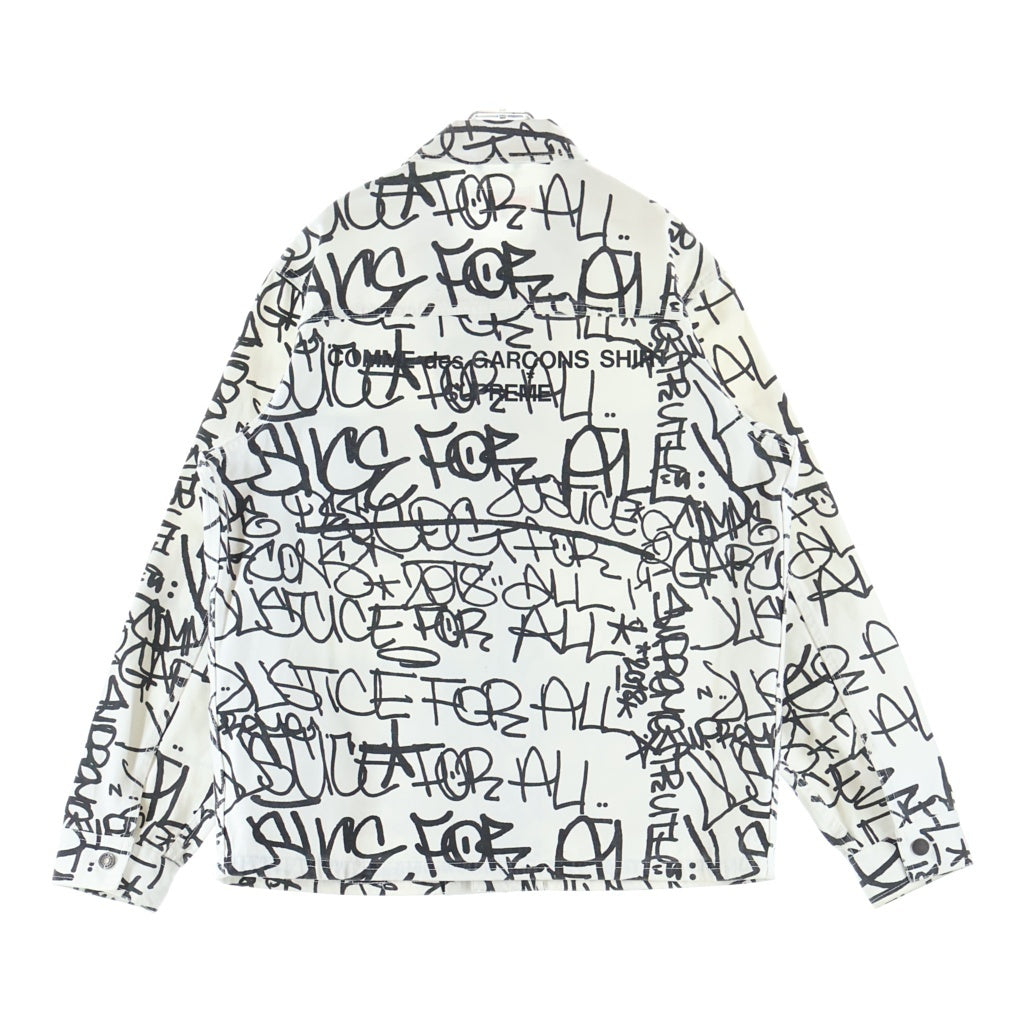SUPREME(シュプリーム) 18AW ペイント加工 デニムジャケット ホワイト #M