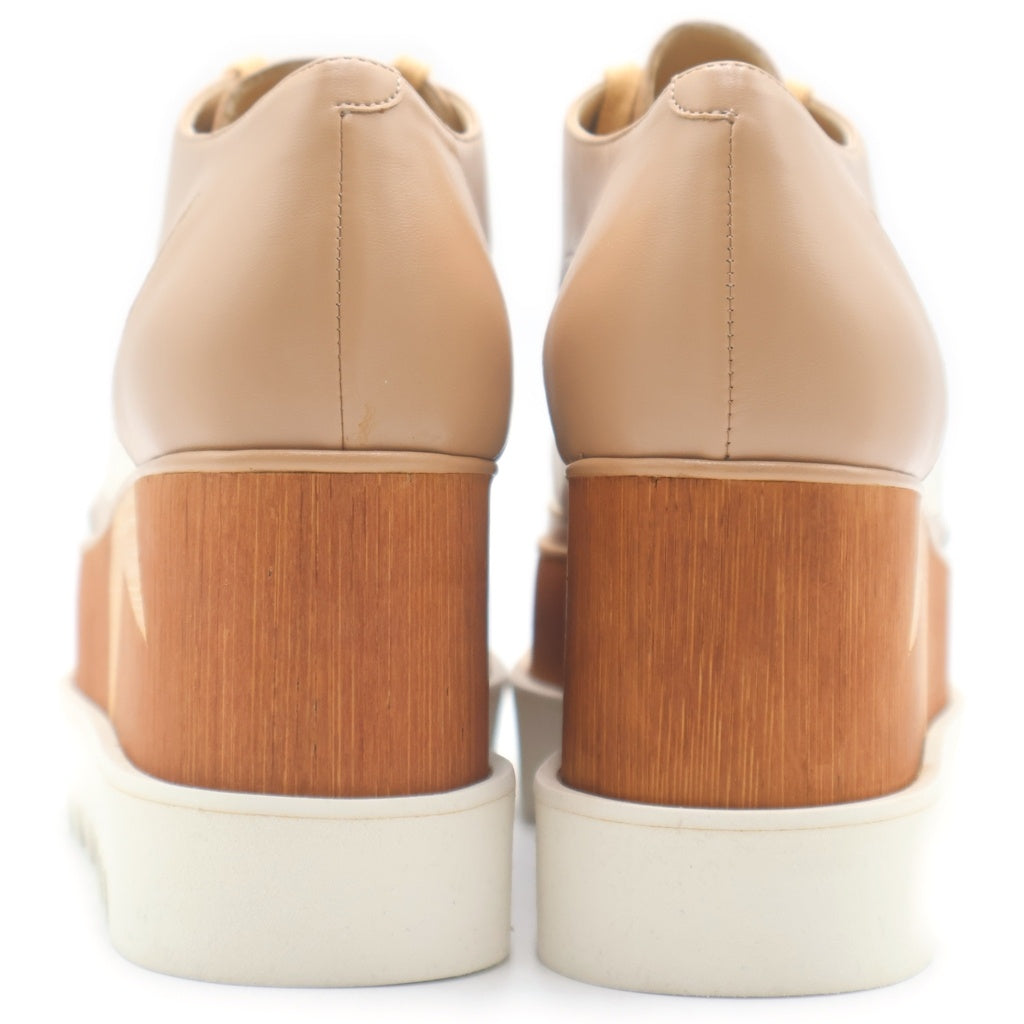 STELLA McCARTNEY(ステラマッカートニー) エリス スター メタリック コンビレザー プラットフォーム 厚底 シューズ ベージュ レディース 800281