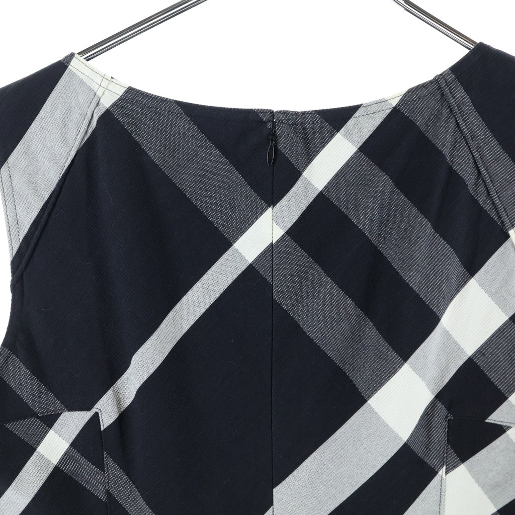 BURBERRY LONDON(バーバリーロンドン) ノースリーブワンピース ブラック×ホワイト #40 FMA19ー060ー09 レディース